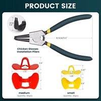 Lunettes anti-picage sans aiguille pour poulets, avec pinces de pose, pour volailles et faisans