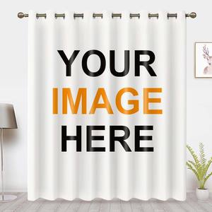 Rideaux Personnalisés avec Photo et <span class=keywords><strong>Texte</strong></span> Rideaux Occultants pour Salon Chambre Bureau Décoration - Product Image 2