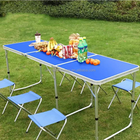 Table de camping pliable en aluminium TIANHAIDA pour l'extérieur, pique-nique, jardin, capacité 60 kg
