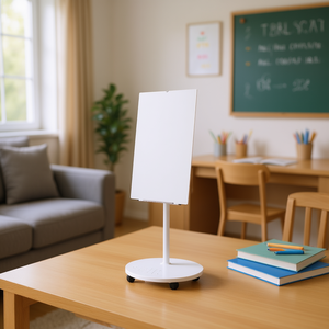 Tableau blanc magnétique effaçable à sec en verre trempé, hauteur réglable, 36 x 24, pour la maison et l'école, avec 2 aimants - Product Image 2