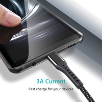 EONLINE 1M 3A USB Type C Câble Nylon Charge Rapide USB Type-C USB-C Data Sync Chargeur Câble pour IPHONE 17 Oneplus 2 Zuk Z2 NEXUS