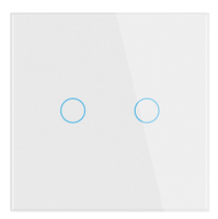 Interrupteur d'éclairage intelligent UEMON pour maison connectée, compatible Zigbee, norme UE/Royaume-Uni, 1/2/3 boutons, tactile, en verre, avec cadre en aluminium, fil neutre universel