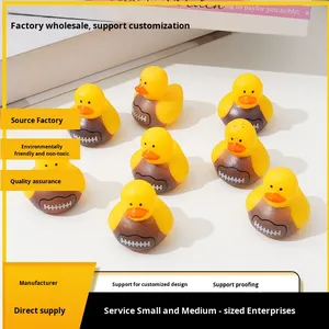 Custom Logo Children's <b>Bath</b> Plastic PVC Rugby Duck Water Play Squeeze Toys Sand Playing Tool for 5-7 Years Unisex - Product Image 2