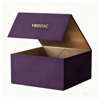 Boîte cadeau pliante noire en carton rigide mat de luxe, personnalisée avec logo, grand format, étanche, doublée d'éponge, fermeture magnétique, prix abordable