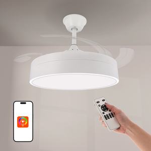 Ventilatore da soffitto a LED con cambio di temperatura del colore, a basso consumo, ideale per il raffreddamento e la decorazione degli spazi. - Product Image 1