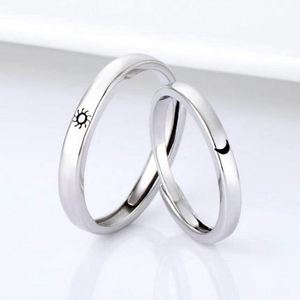 Anillos de Pareja al por Mayor 2021, Anillos Ajustables de Cobre para Hombre y Mujer, Diseño de Sol y Luna, Anillo de Boda para Mujer - Product Image 1