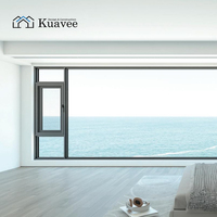 Ventana Corredera de Aluminio con Doble Vidrio, Marco Sellado Impermeable Personalizado para Decoración de Proyectos de Hoteles y Apartamentos