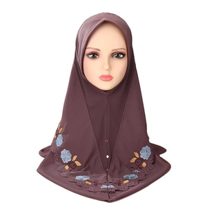 Foulard en dentelle brodée de haute qualité CCY, écharpe malaise pour femmes, hijab musulman double couche en mousseline perlée pour les tenues islamiques féminines - Product Image 5
