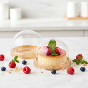 Cajas Transparentes <span class=keywords><strong>de</strong></span> Plástico para Cupcakes Pequeños con Tapas <span class=keywords><strong>de</strong></span> Domo, Mini Contenedores para Pasteles para Bodas, Cumpleaños, Pasteles <span class=keywords><strong>de</strong></span> <span class=keywords><strong>Queso</strong></span>, Postres - Product Image 3