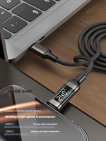 240W Schnellladekabel USB-C mit LED-Bildschirm, 1M Zinklegierung-Geflechtkabel für Mobiltelefone & Smartwatches mit Box