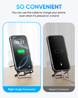 Cable de Carga Rápida USB C de 90 Grados con Trenzado de Nailon SUNGUY 60W 3A para Teléfono Móvil, Banco de Energía para Automóvil