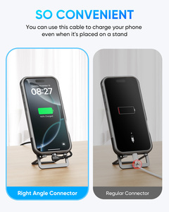 สายชาร์จเร็ว SUNGUY 60W 3A แบบไนลอนถัก หัวงอ 90 องศา USB C สำหรับโทรศัพท์มือถือ รถยนต์ และพาวเวอร์แบงค์ - Product Image 4