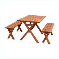 Ensemble de table de jardin Banc d'extérieur Table de villa Meubles en bois massif Hot Selling Dark Brown White Modern Style Camping Table Chair