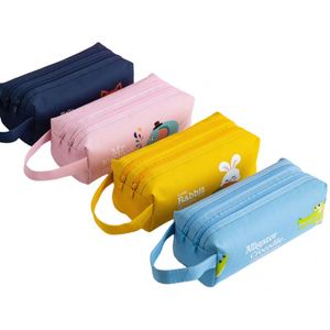 Big Capacity Oxford Material Durable Pencil Case Wide Opening Portable Stationery Organizer Cute Aesthetic <b>School</b> Office - Product Image 3
