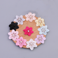 6 pétales Double couche maille broderie dentelle garniture bricolage femmes jupe artisanat tissu en gros à la main 3D fleur Organza perle dentelle