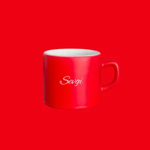 Taza de Cerámica Personalizada Roja con Diseño de Dibujos Animados, Apta para Microondas, Estilo de Gres, para Regalos Empresariales - Product Image 2
