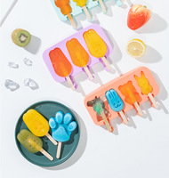 Moule à glace en silicone avec couvercle et bâtonnets pour la fabrication maison de bâtonnets glacés, sorbets et glaces maison