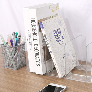 Diskon besar rak buku pembatas buku PP dapat diperbesar pemegang majalah Ujung buku plastik 4 kisi multifungsi warna - Product Image 2
