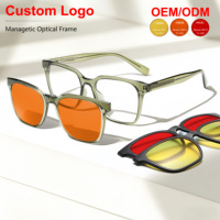 Monturas Ópticas con Clip Anti Luz Azul Sunray para Gafas TR90 con Magnético, Ligeras, Duraderas, Unisex, UV400, Pedido Mínimo Pequeño