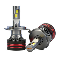 Ampoule de phare LED M8 Pro H4 Hi-Lo Beam H11 Super Lumineuse pour Voiture, Phare Avant Canbus 120W 12000LM 6000K IP68, Lampe de Rétrofit Automobile