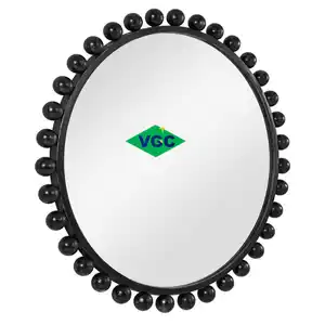 VGC低成本铁金属球框架墙镜，带黑色/银色/金色球形框架，用于家居装饰
