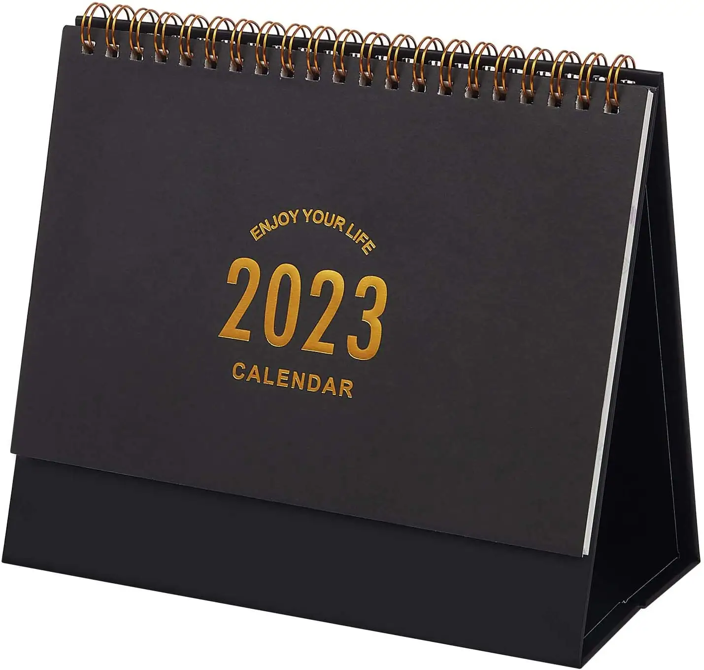 Custom Printing Twin-Wire Binding Black Monthly Small Desk Calendar from November 2023 to December 2023
