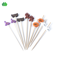 Halloween Gemengde Dieren Bamboe Fruitprikkers Cocktailspiesjes 100 Stuks Per Zak Feestdecoratie