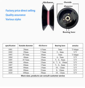 Rulman ile CR1010-B10/B12 kombine seramik kasnak, plastik V/U kanallı kasnak - Product Image 4