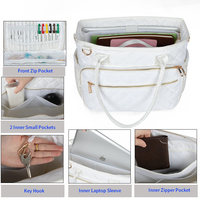 Sac à bandoulière pour femme grande capacité, sac fourre-tout matelassé pour ordinateur portable, multi-poches, convient aux ordinateurs portables de 15,6 pouces, sac de voyage pour le bureau