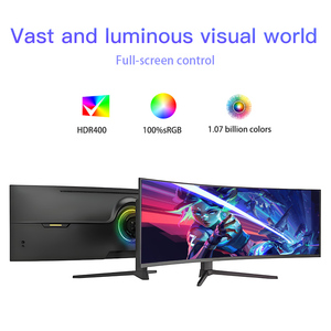 จอคอมพิวเตอร์โค้งขนาด 49 นิ้ว 4K สำหรับเล่นเกมส์ พร้อมลำโพง ดีไซน์ใหม่ LED สำหรับพีซีตั้งโต๊ะ อัตรารีเฟรช 165Hz สำหรับสำนักงาน จอภาพแบบจอกว้าง - Product Image 2