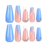 24 faux ongles en acrylique de style euro-américain, ongles artificiels, personnalisables, faux ongles en bonbons, 2926