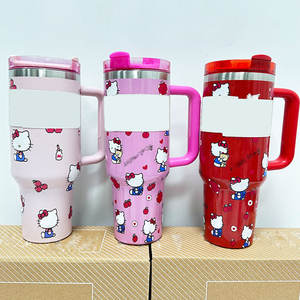 Cheap Wholesale Double Wall Vacuum Insulated Tumbler <b>with</b> Handle 20oz 30oz 40oz Cartoon <b>Cup</b> <b>with</b> <b>lids</b> and straws - Product Image 4