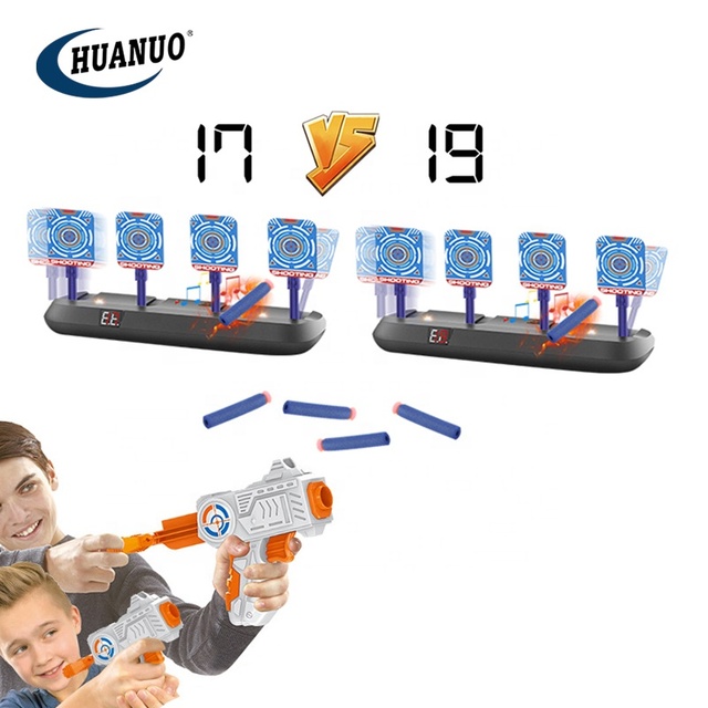 Family Toy Guns Shooting Game Target Boy Scoring Soft Bullet Toy Gun Electric With Moving Target
