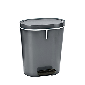 Cestino ovale con pedale 25L Bianco - Product Image 1