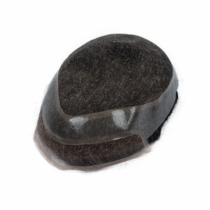 Prothèses capillaires pour hommes faites à la main, système frontal, cheveux indiens 100% Remy, peau fine, nœuds invisibles, Mono PU HD Lace - Product Image 2