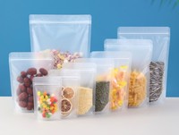 Sac d'emballage à fermeture éclair debout transparent givré pour la nourriture logo de sac d'emballage de bonbons alimentaires transparent épaissi et mat imprimé