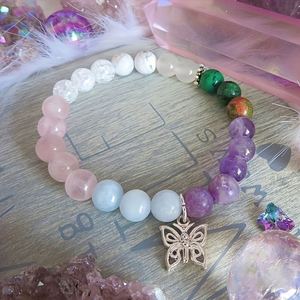 Pulsera de Piedra con Cuentas de Vidrio Coloridas, Energía Natural, Sin Costuras, Venta al por Mayor Directa de Fábrica con Descuento - Product Image 2