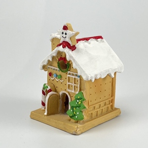 Adorno de Casita de Jengibre de Resina Hecho a Mano de Alta Calidad, Estilo Encantador para Decoración de Árbol de Navidad y Bolas - Product Image 3