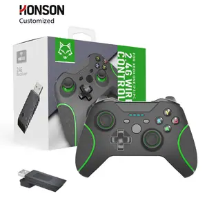 HONSON pengontrol Game nirkabel 2.4G, kustomisasi untuk Xbox One S X Series S X PC pengontrol Game nirkabel 2.4G 5V/ 1A