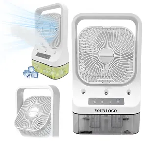 2024 Wholesale Portable Mini Air Conditioner 1000ML Water Tank Spray Fan With 7 colors night lights for Bedroom