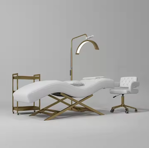 Camilla <span class=keywords><strong>de</strong></span> Masaje Plegable y Ajustable para Belleza, Fabricada a Medida, para Salón <span class=keywords><strong>de</strong></span> Spa, Silla Facial <span class=keywords><strong>de</strong></span> Cuero Sintético y Acero Inoxidable - Product Image 2