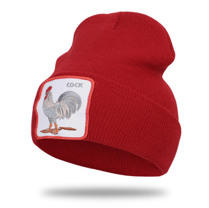 2019 <span class=keywords><strong>de</strong></span> punto sombreros sombrero estilos con animal invierno cálido bordado etiqueta Gallo <span class=keywords><strong>Lobo</strong></span> tiburón - Product Image 4