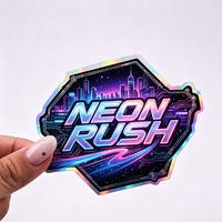Pegatina Personalizada con Diseño de Dibujos Animados, Impresión Láser, Logotipo Troquelado, Pegatina Holográfica Personalizada