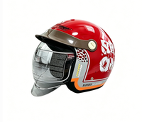 Casque de moto rétro élégant pour adulte avec visière anti-buée pliable, rembourrage intérieur respirant et lavable
