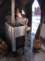 Poêle à bois autonome Warmfire pour sauna, alimentation externe, 10 kW, acier inoxydable 304, porte vitrée pour sauna tonneau de jardin