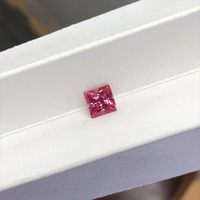 Vente en gros 8*8mm Princesse Cut Lab Grown Padparadscha Saphir Ruby Diamond pour Lab Grown Sapphire Necklace
