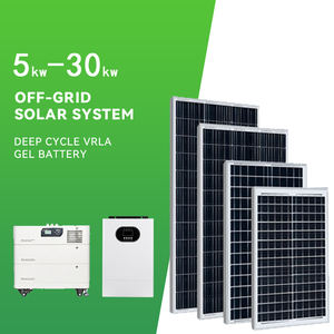 Набор гибридных автономных солнечных панелей от 5 кВт до 50 кВт с системой питания 10 кВА поликристаллический кремниевый аккумулятор инвертор MPPT контроллер - Product Image 1