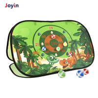 2 In1 Jouets d'intérieur et d'extérieur sur le thème des dinosaures Cornhole Boards Double Sides Pliable Portable Corn Hole Game with Aircraft Chess
