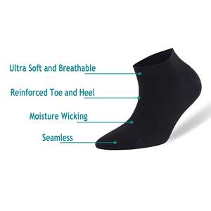 Chaussettes courtes en bambou pour femme Db, 8 paires, douces, fines, décontractées, respirantes, imprimé animal, tricotées, été, noires, taille unique, boîte cadeau incluse - Product Image 3