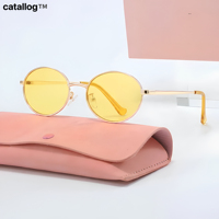 Lunettes de soleil ovales de luxe unisexes, monture en métal rose doré, verres miroir dégradés roses, protection UV400, collection 2024, style mignon et tendance JT